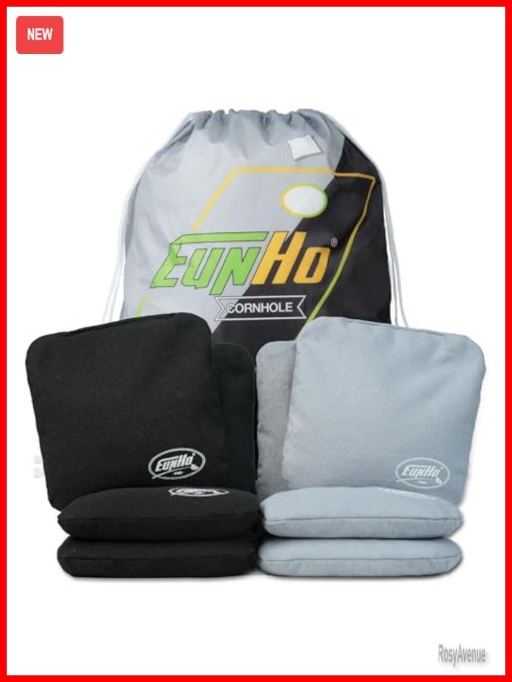Professional Cornhole Bags Set of 8 Dual Sided Slick and Stick